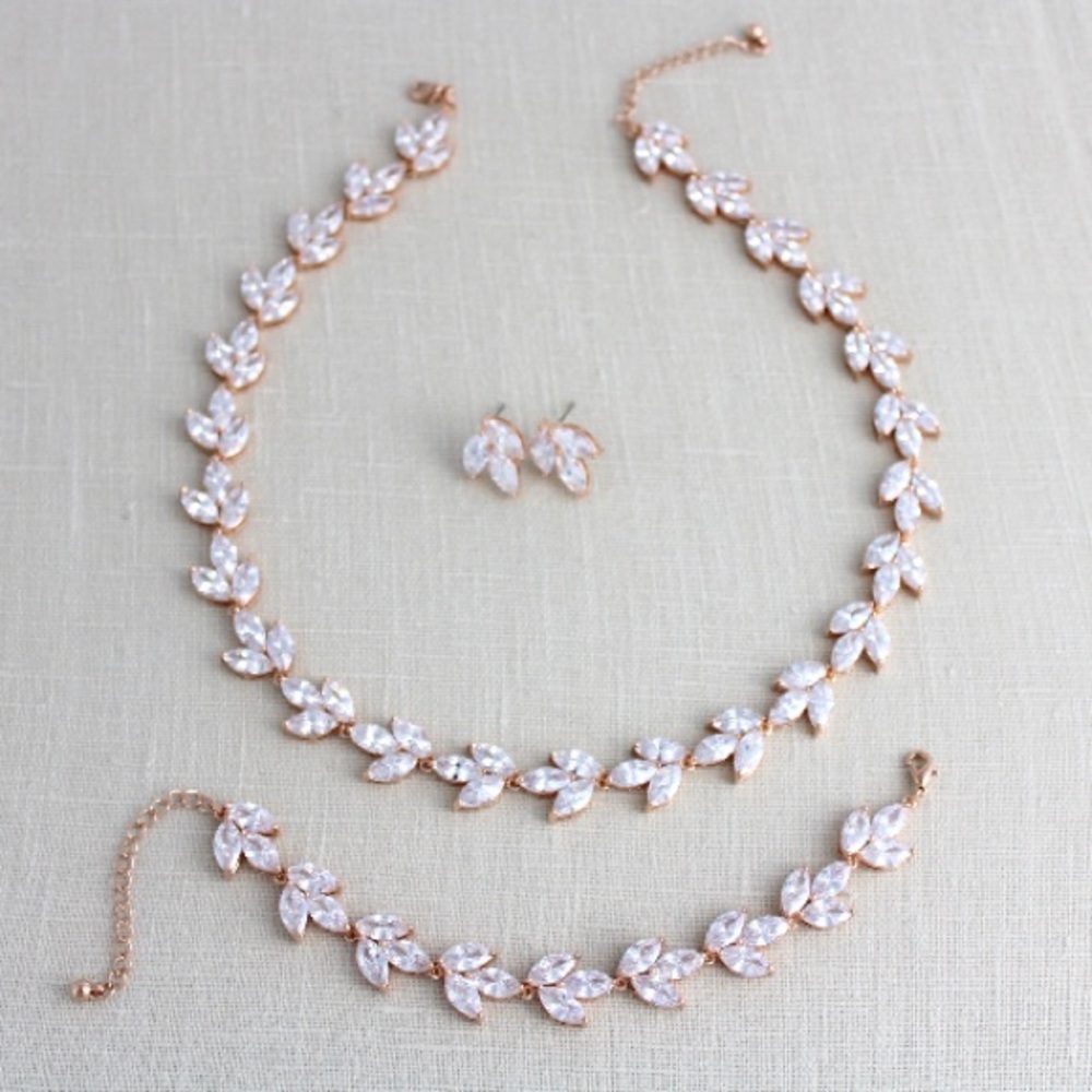 Rose Gold Bridal Jewelry Set
